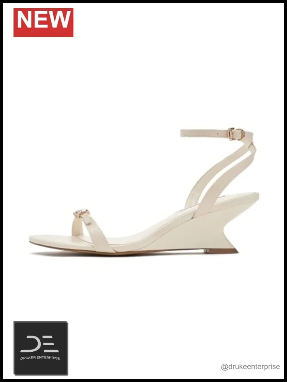 Wedge Sandal Ankle Strap Leather Open Toe Women's